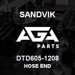 DTD605-1208 Sandvik HOSE END | AGA Parts