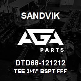 DTD68-121212 Sandvik TEE 3/4" BSPT FFF | AGA Parts
