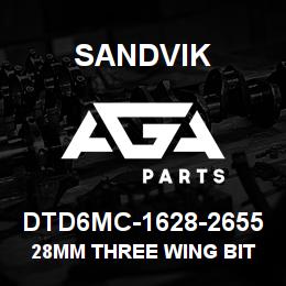 DTD6MC-1628-2655 Sandvik 28MM THREE WING BIT | AGA Parts