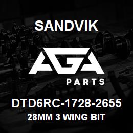 DTD6RC-1728-2655 Sandvik 28MM 3 WING BIT | AGA Parts