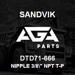 DTD71-666 Sandvik NIPPLE 3/8" NPT T-PIECE F/F/F | AGA Parts
