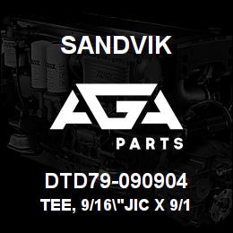 DTD79-090904 Sandvik TEE, 9/16"JIC X 9/16"JIC X 1/4"NPT | AGA Parts