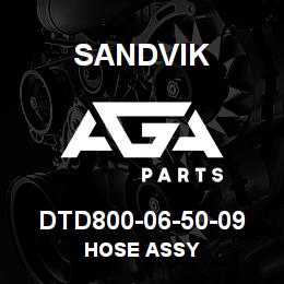 DTD800-06-50-09 Sandvik HOSE ASSY | AGA Parts