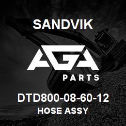 DTD800-08-60-12 Sandvik HOSE ASSY | AGA Parts
