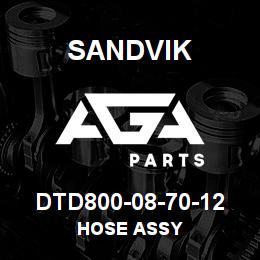 DTD800-08-70-12 Sandvik HOSE ASSY | AGA Parts