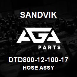 DTD800-12-100-17 Sandvik HOSE ASSY | AGA Parts