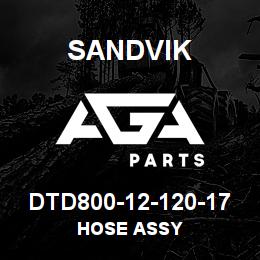 DTD800-12-120-17 Sandvik HOSE ASSY | AGA Parts