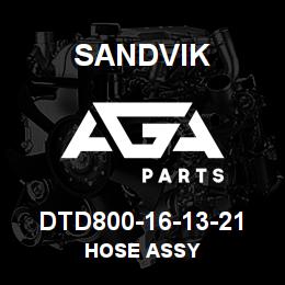 DTD800-16-13-21 Sandvik HOSE ASSY | AGA Parts