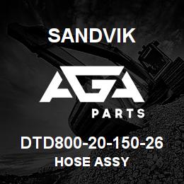 DTD800-20-150-26 Sandvik HOSE ASSY | AGA Parts