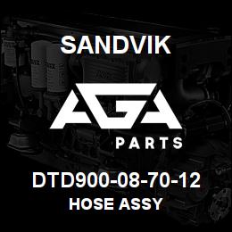 DTD900-08-70-12 Sandvik HOSE ASSY | AGA Parts
