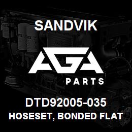 DTD92005-035 Sandvik HOSESET, BONDED FLAT, 1350 DRILLHE | AGA Parts