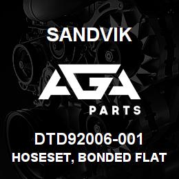 DTD92006-001 Sandvik HOSESET, BONDED FLAT, ABM14 | AGA Parts