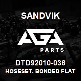 DTD92010-036 Sandvik HOSESET, BONDED FLAT, 1450 DRILLHE | AGA Parts