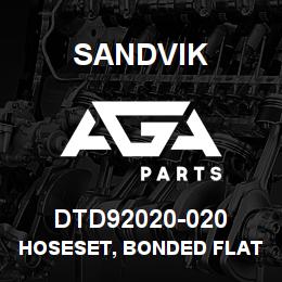 DTD92020-020 Sandvik HOSESET, BONDED FLAT, 1650 DRILLHEAD | AGA Parts