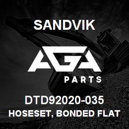 DTD92020-035 Sandvik HOSESET, BONDED FLAT, 1650 DRILLHEAD | AGA Parts