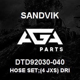 DTD92030-040 Sandvik HOSE SET;(4 JXS) DRILLHEAD | AGA Parts