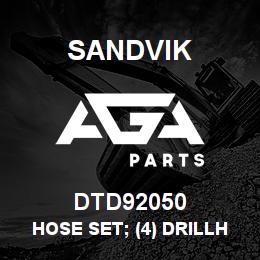 DTD92050 Sandvik HOSE SET; (4) DRILLHEAD S4000-2050 | AGA Parts