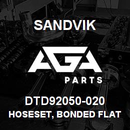 DTD92050-020 Sandvik HOSESET, BONDED FLAT, 2050 | AGA Parts