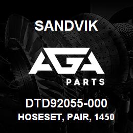 DTD92055-000 Sandvik HOSESET, PAIR, 1450 DRILLHEAD | AGA Parts