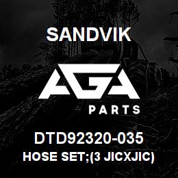 DTD92320-035 Sandvik HOSE SET;(3 JICXJIC)1650 DRILLHEAD | AGA Parts