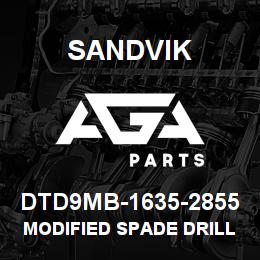 DTD9MB-1635-2855 Sandvik MODIFIED SPADE DRILL BIT | AGA Parts