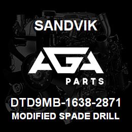 DTD9MB-1638-2871 Sandvik MODIFIED SPADE DRILL BIT | AGA Parts