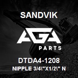 DTDA4-1208 Sandvik NIPPLE 3/4"X1/2" NPT | AGA Parts