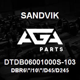 DTDB06001000S-103 Sandvik DBR6"/10"/D45/D245S/D25KS | AGA Parts