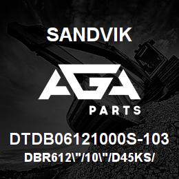 DTDB06121000S-103 Sandvik DBR612"/10"/D45KS/D25KS | AGA Parts