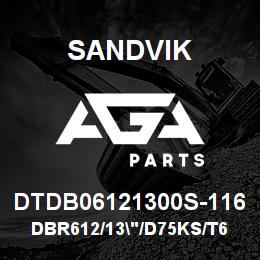 DTDB06121300S-116 Sandvik DBR612/13"/D75KS/T60K | AGA Parts