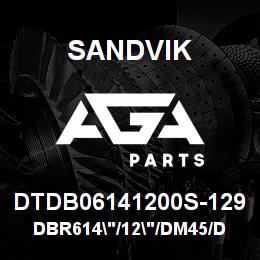 DTDB06141200S-129 Sandvik DBR614"/12"/DM45/DML | AGA Parts