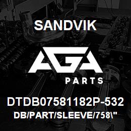 DTDB07581182P-532 Sandvik DB/PART/SLEEVE/758"/11.82"/PV235 | AGA Parts