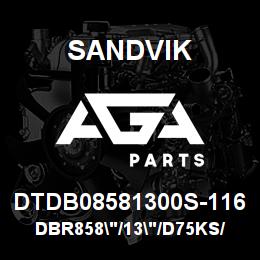 DTDB08581300S-116 Sandvik DBR858"/13"/D75KS/T60K | AGA Parts