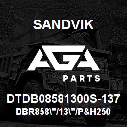DTDB08581300S-137 Sandvik DBR858"/13"/P&H250 | AGA Parts