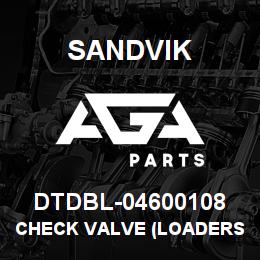 DTDBL-04600108 Sandvik CHECK VALVE (LOADERS) *SEE TEXT | AGA Parts