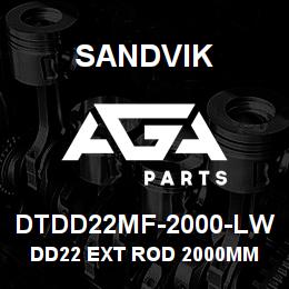 DTDD22MF-2000-LW Sandvik DD22 EXT ROD 2000MM LIGHTWEIGHT | AGA Parts