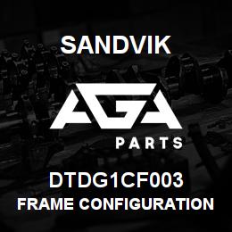 DTDG1CF003 Sandvik FRAME CONFIGURATION 1850 | AGA Parts