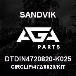 DTDIN4720820-K025 Sandvik CIRCLIP/472/0820/KIT-25PCS | AGA Parts