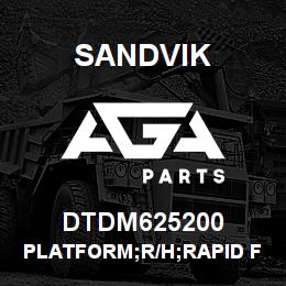 DTDM625200 Sandvik PLATFORM;R/H;RAPID FACE BOLTER | AGA Parts