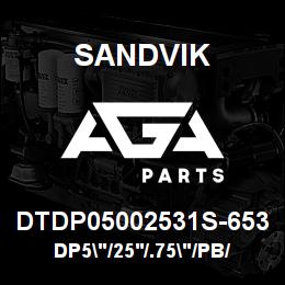 DTDP05002531S-653 Sandvik DP5"/25'/.75"/PB/312B/ST52/B35R | AGA Parts