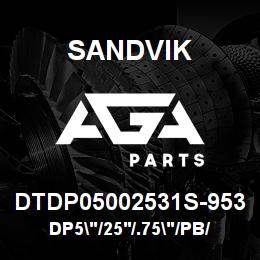 DTDP05002531S-953 Sandvik DP5"/25'/.75"/PB/312B/ST52/D55SP | AGA Parts