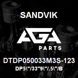 DTDP050033M3S-123 Sandvik DP5"/33'9"/.5"/BB/312B/ST52/DML | AGA Parts