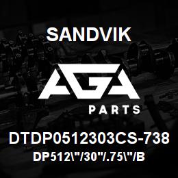 DTDP0512303CS-738 Sandvik DP512"/30'/.75"/BBHF/312B/ST52/DM4 | AGA Parts