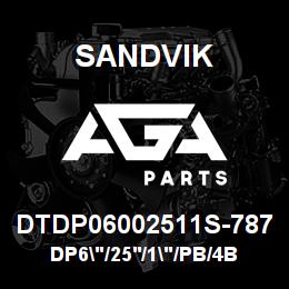 DTDP06002511S-787 Sandvik DP6"/25'/1"/PB/4B/ST52/DM45 | AGA Parts
