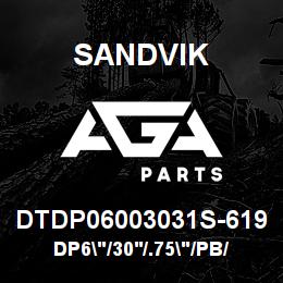DTDP06003031S-619 Sandvik DP6"/30'/.75"/PB/4B/ST52/D45KS | AGA Parts