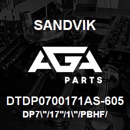 DTDP0700171AS-605 Sandvik DP7"/17'/1"/PBHF/412B/ST52/SKSMD64 | AGA Parts