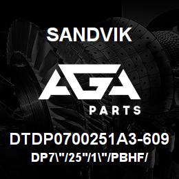 DTDP0700251A3-609 Sandvik DP7"/25'/1"/PBHF/412B/4130/SKF | AGA Parts