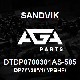 DTDP0700301AS-585 Sandvik DP7"/30'/1"/PBHF/412B/ST52/DM45 | AGA Parts