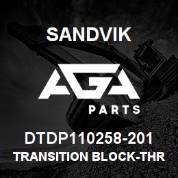 DTDP110258-201 Sandvik TRANSITION BLOCK-THRU SPINDLE DRILLH | AGA Parts