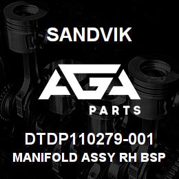 DTDP110279-001 Sandvik MANIFOLD ASSY RH BSPP | AGA Parts